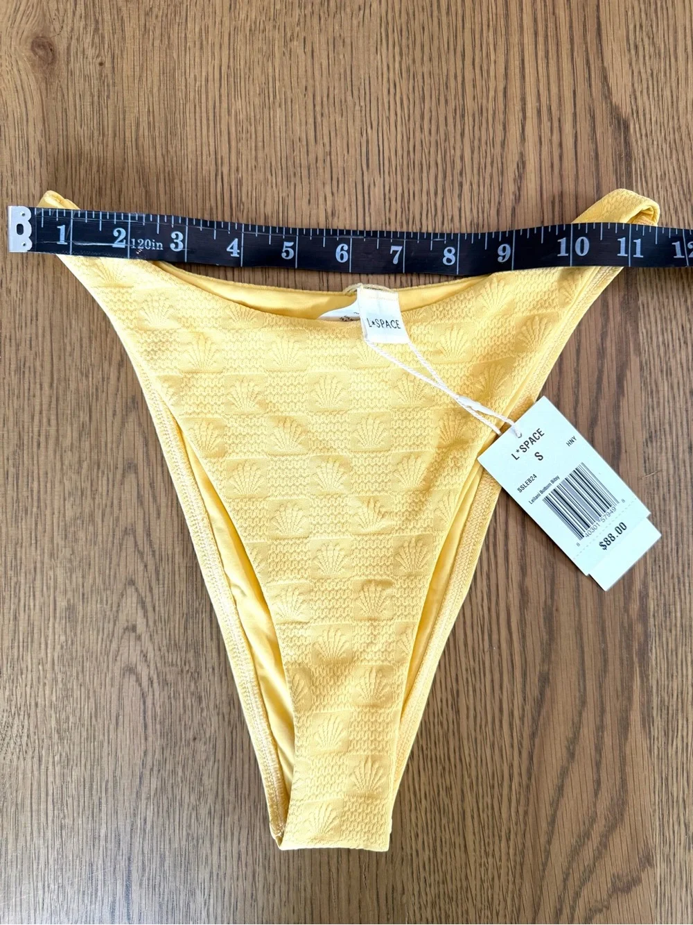 L*Space Leilani Bikini Bottom Yellow Textured Shell Sizes S and L NWT